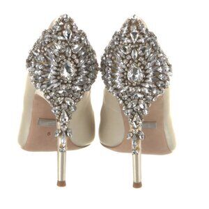 Badgley Mischka Satin Formal Heels with Rhinestones